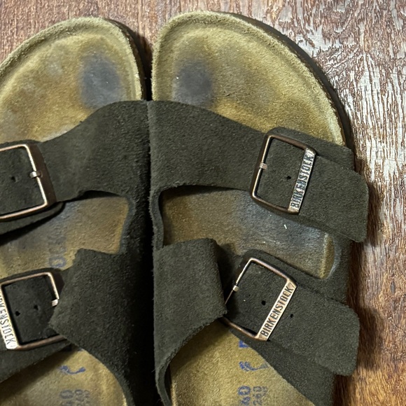 Birkenstock Arizona Soft Footbed Leather Sandals Mocha Suede Brown Size 40 - Picture 3 of 8